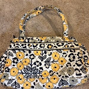 Vera Bradley Yellow and Black Floral Shoulder Bag